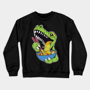 T-rex Dinosaur Eating Ramen Crewneck Sweatshirt